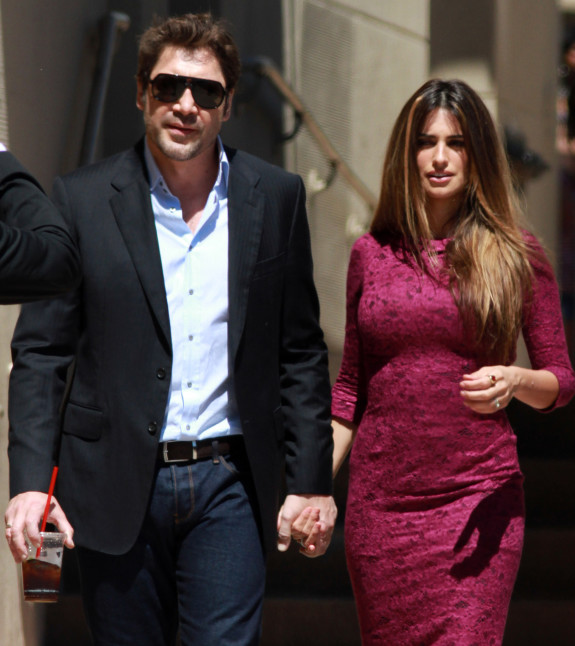 Javier Bardem and Penelope Cruz leaving El Capitain Theater in Hollywood