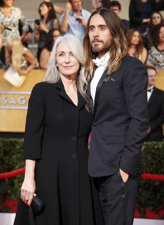 Actor Jared Leto and his mother Constance Leto arrive at the 20th annual Screen Actors Guild Awards in Los Angeles